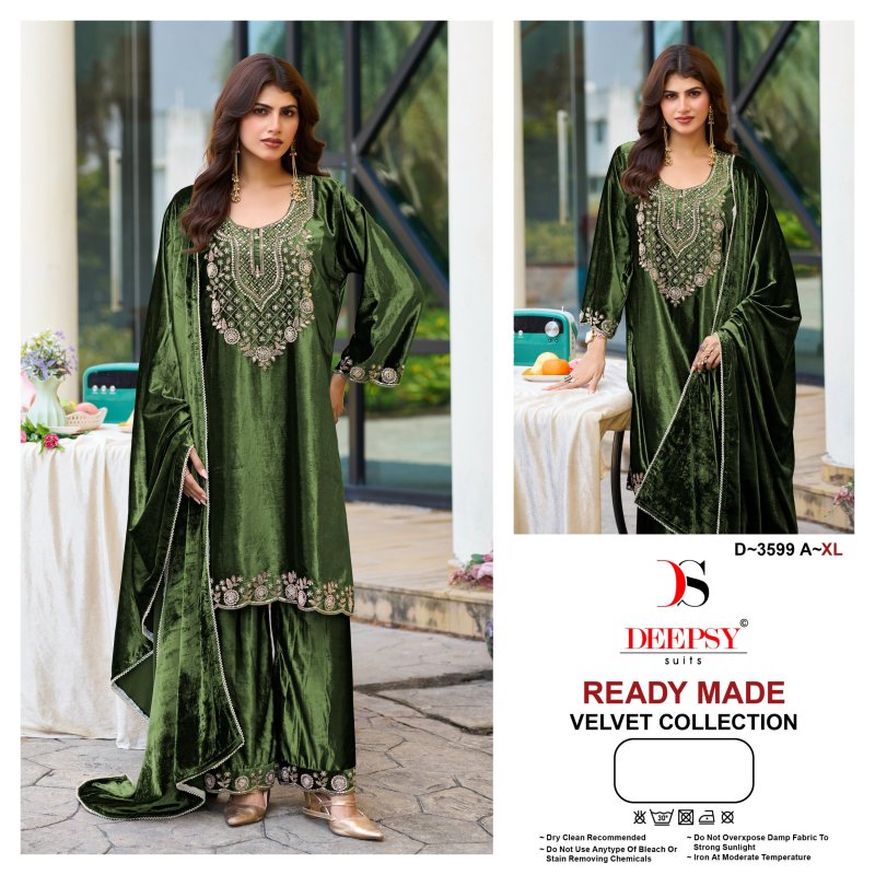 D 3599 A To D Deepsy Ice Velvet Pakistani Salwar Suits